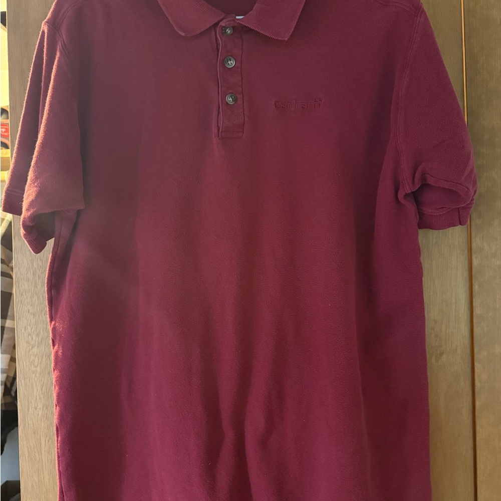 Men's Burgundy Carhartt Polo Shirt